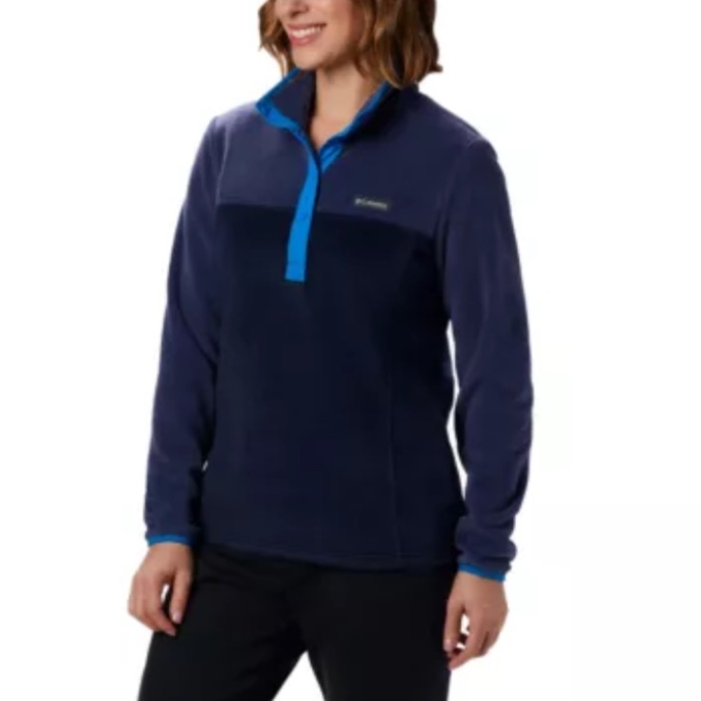 Columbia Womens Benton Springs Half Snap Pull Over Fleece Blue Navy